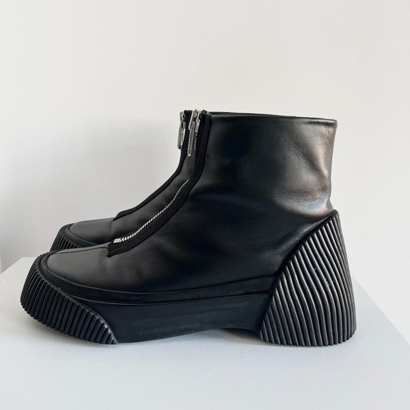 3.1 Phillip Lim black zip up Lela combat lugged platform ankle boots - Picture 2 of 14